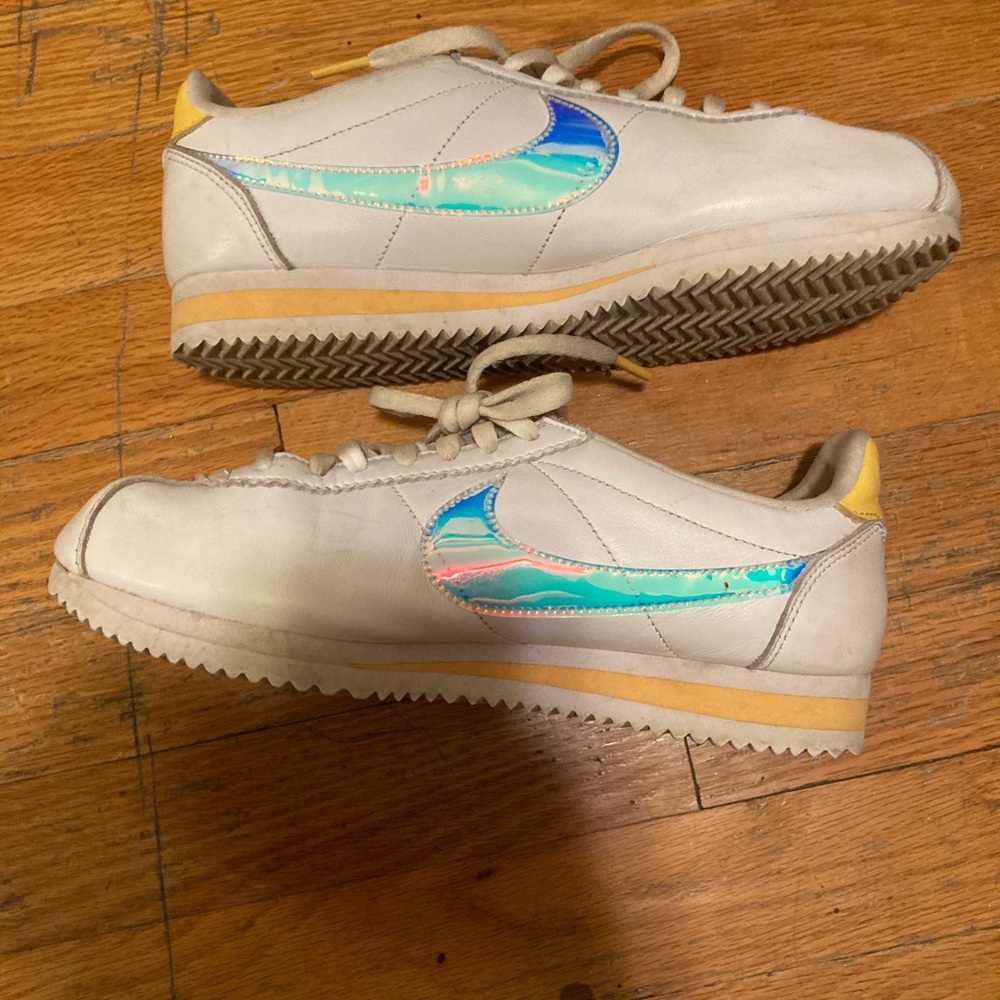 Yellow Nike Cortez sneakers